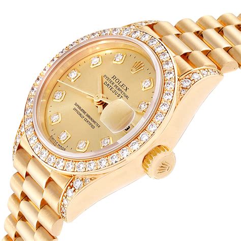 rolex damen gold brillanten|rolex lady datejust price.